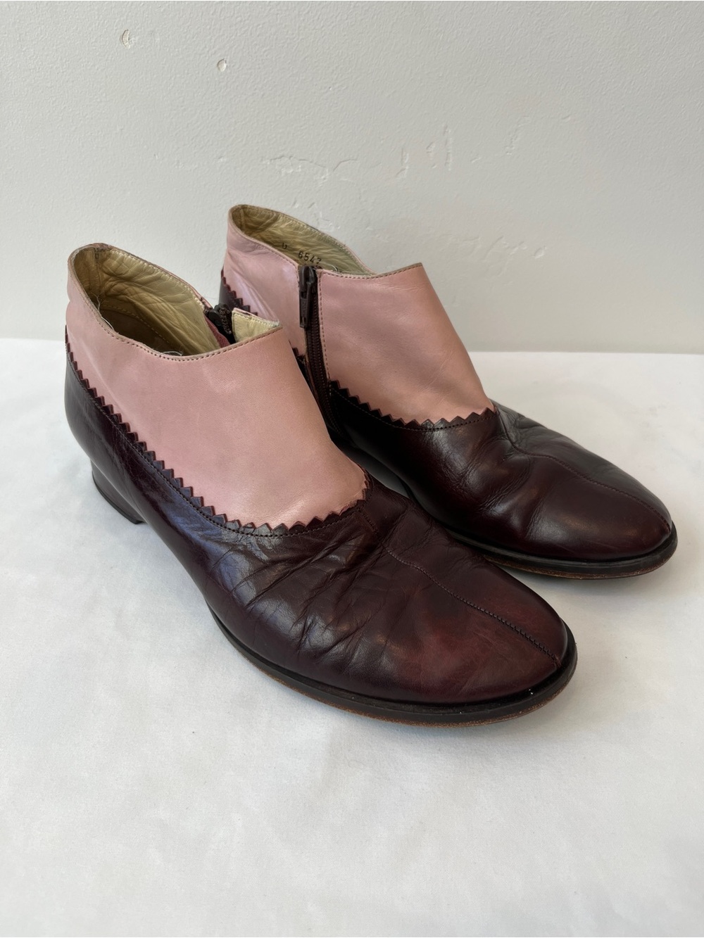 Vintage Giraudon New York Colorblock Leather Ankle Boots EU 39 US 8.5